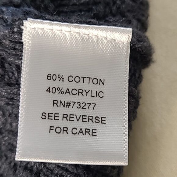 Croft&Barrow sz M gray sweater with faux whalebone button closure - Picture 7 of 8